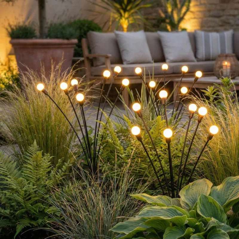 Zonne-energie Tuinverlichting met Bewegende LED-Takken IP65 Waterdicht 6-10 LED Vuurvliegjes Effect Outdoor | Sansoti