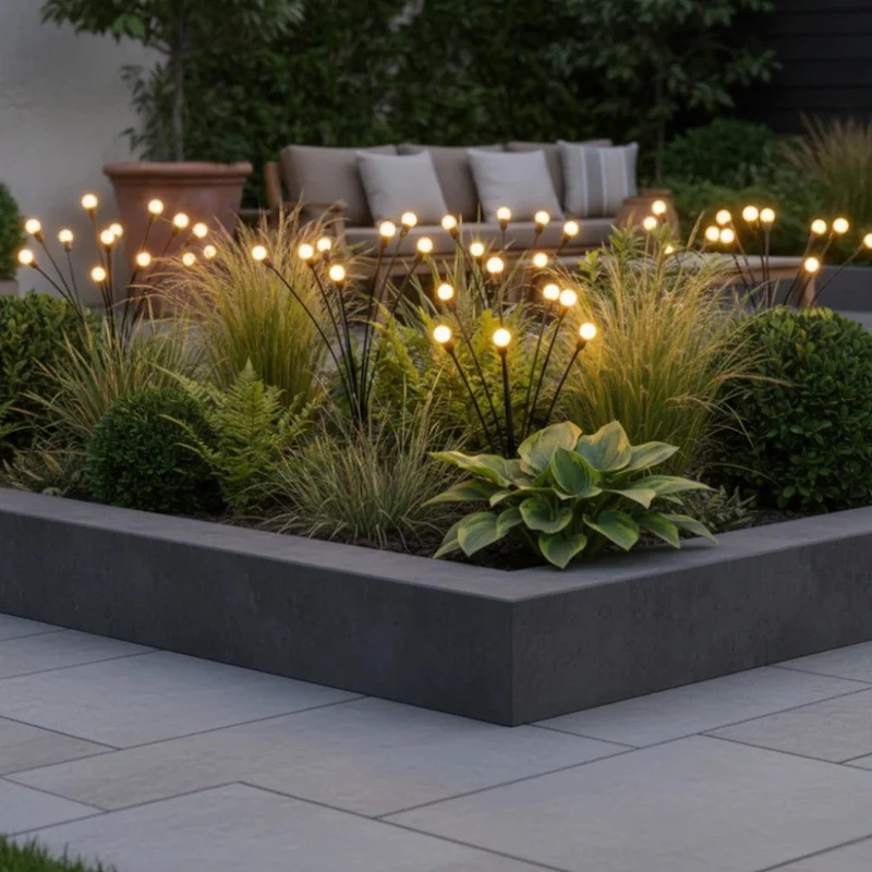 Zonne-energie Tuinverlichting met Bewegende LED-Takken IP65 Waterdicht 6-10 LED Vuurvliegjes Effect Outdoor | Sansoti