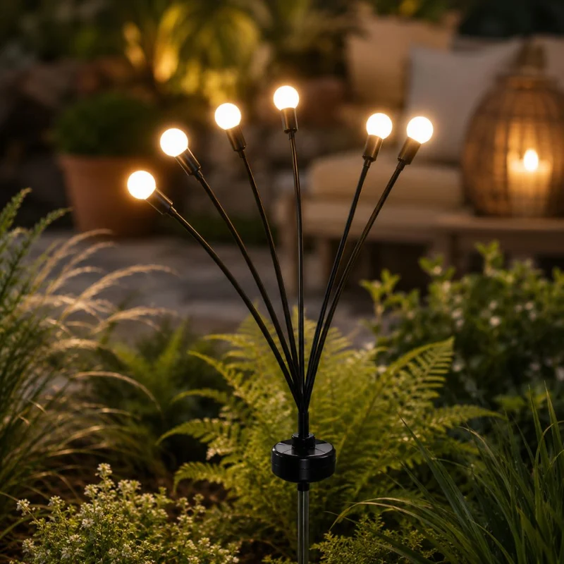 Zonne-energie Tuinverlichting met Bewegende LED-Takken IP65 Waterdicht 6-10 LED Vuurvliegjes Effect Outdoor | Sansoti