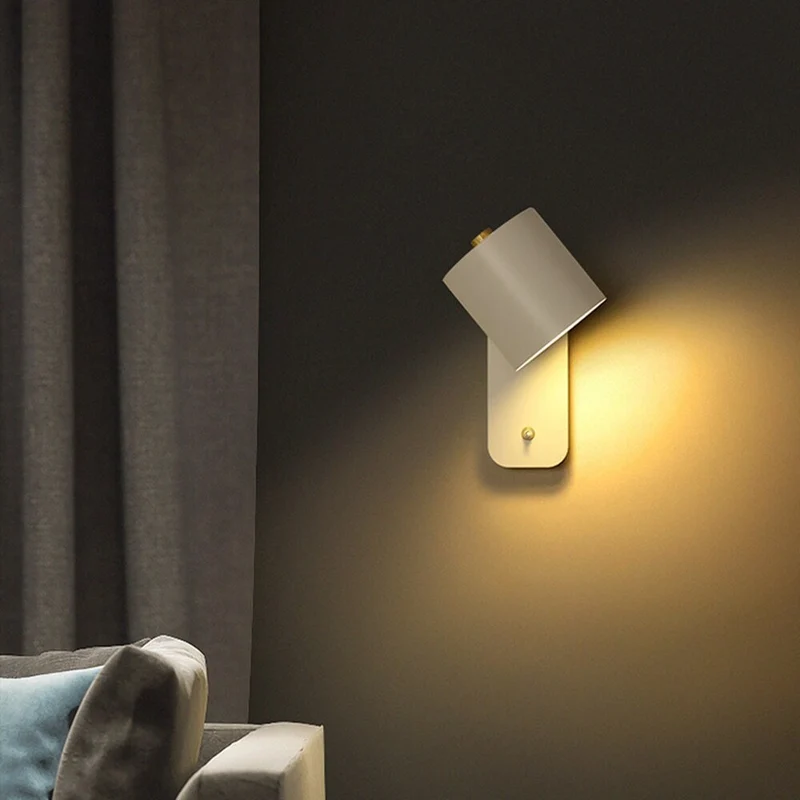 Wandlamp Hout Metaal Verstelbare Kap Schakelaar E27 Fitting Nordic Design Slaapkamer Hal Leesverlichting | Sansoti