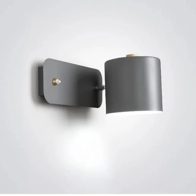 Wandlamp Hout Metaal Verstelbare Kap Schakelaar E27 Fitting Nordic Design Slaapkamer Hal Leesverlichting | Sansoti