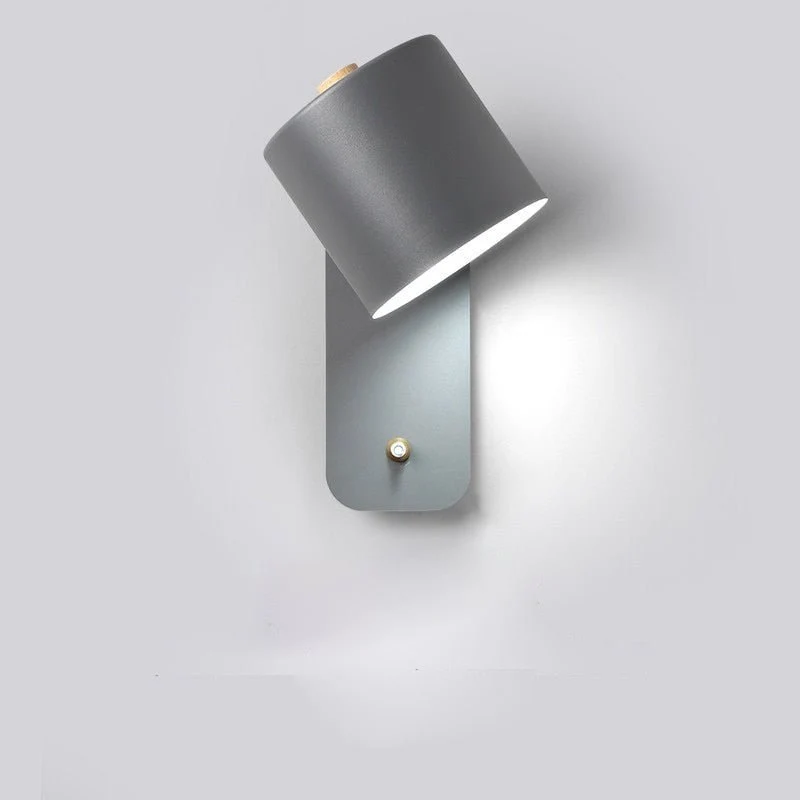 Wandlamp Hout Metaal Verstelbare Kap Schakelaar E27 Fitting Nordic Design Slaapkamer Hal Leesverlichting | Sansoti