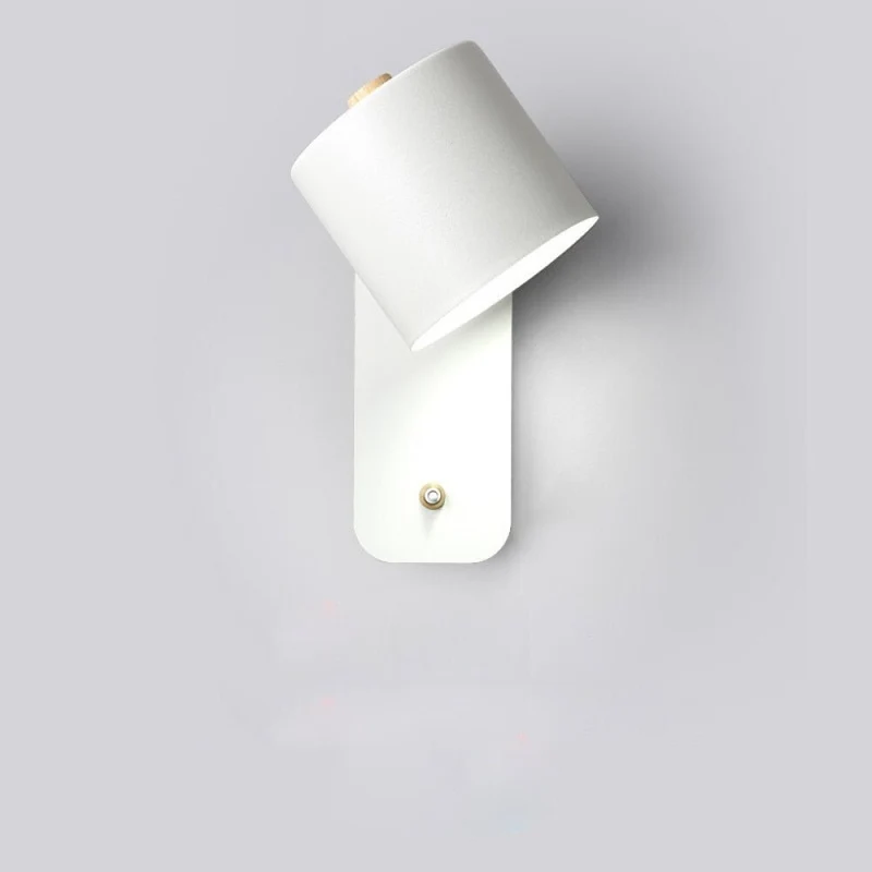 Wandlamp Hout Metaal Verstelbare Kap Schakelaar E27 Fitting Nordic Design Slaapkamer Hal Leesverlichting | Sansoti