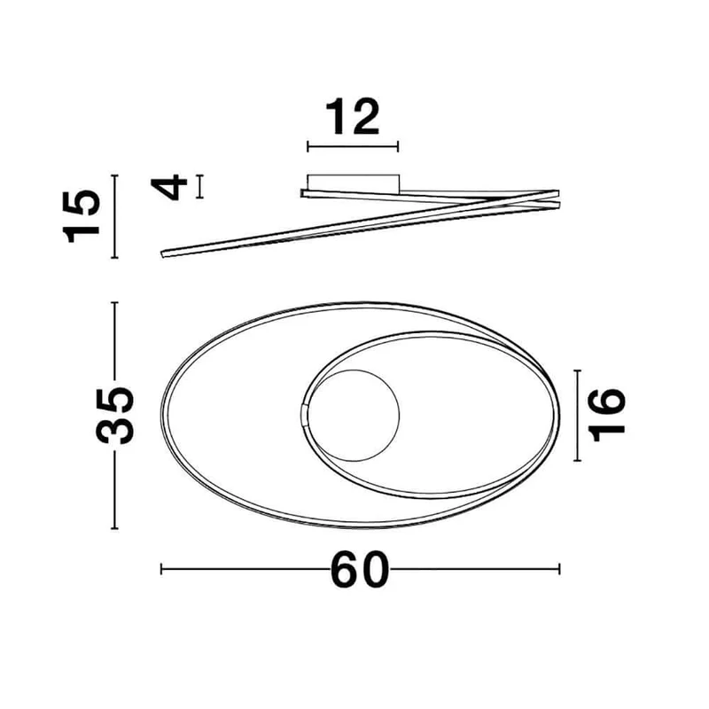 Viareggio LED Deckenlampe Geschwungen