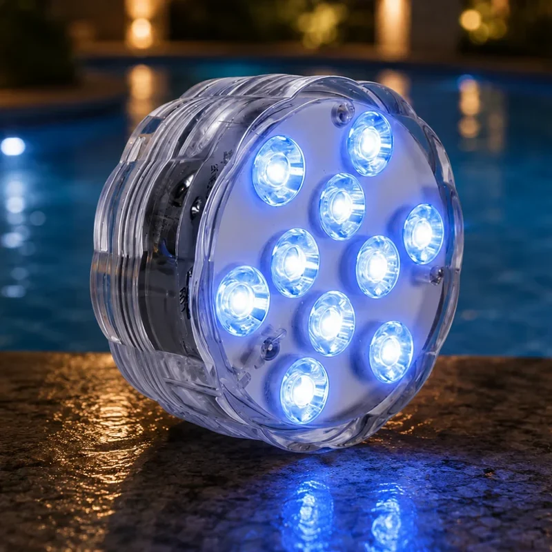 Onderwaterlamp RGB LED 10 Kleuren met Afstandsbediening Zuignap voor Zwembad Vijver Aquarium Decoratieve Verlichting | Sansoti