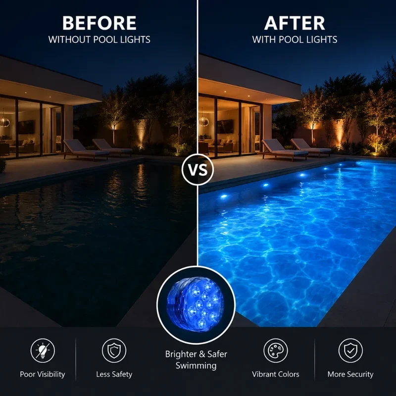 Onderwaterlamp RGB LED 10 Kleuren met Afstandsbediening Zuignap voor Zwembad Vijver Aquarium Decoratieve Verlichting | Sansoti