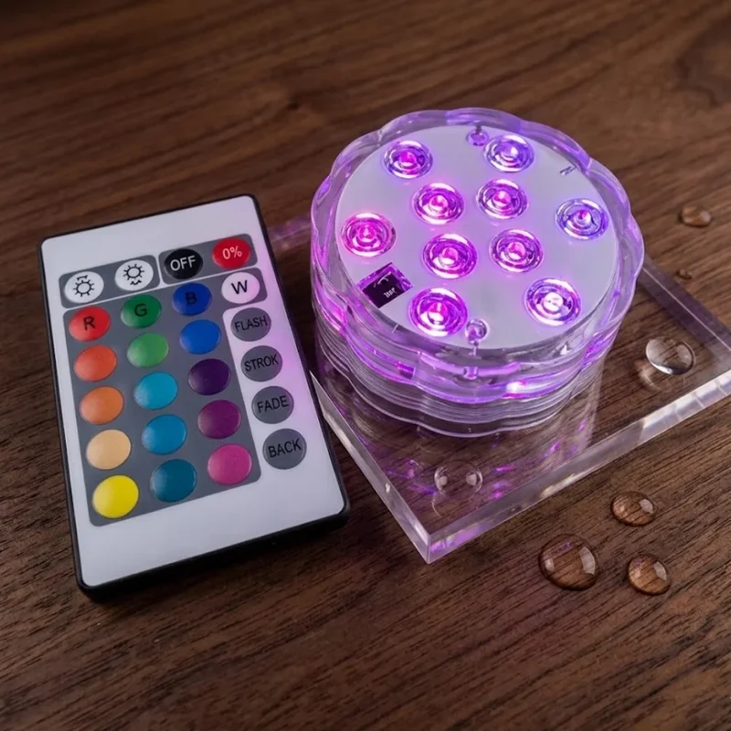 Onderwaterlamp RGB LED 10 Kleuren met Afstandsbediening Zuignap voor Zwembad Vijver Aquarium Decoratieve Verlichting | Sansoti