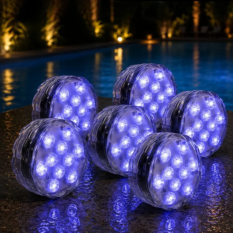 Onderwaterlamp RGB LED 10 Kleuren met Afstandsbediening Zuignap voor Zwembad Vijver Aquarium Decoratieve Verlichting | Sansoti
