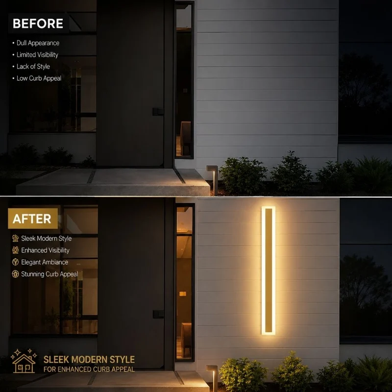 Buitenwandlamp LED Goud IP65 Waterdicht Dimbaar 30-120cm Lineair Design Modern Gevellicht Tuinverlichting Terras | Sansoti