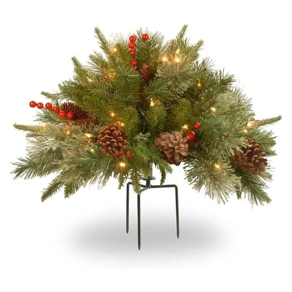 Verlichte Kerstspray met Dennenappels en Bessen voor Urn Vaas Entree Decoratie Kunstkerstboom Feestdagen | Sansoti