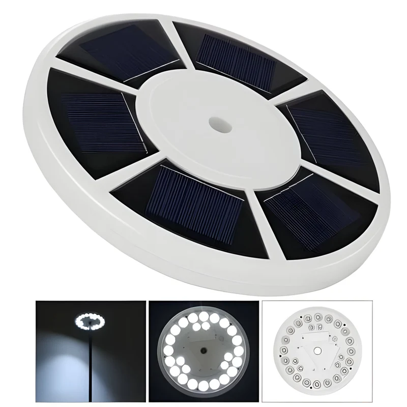 Zonne-energie Vlaggenmasttop LED Verlichting 700 Lumen Wit Licht Waterdicht IP67 Automatisch voor Tuin | Sansoti