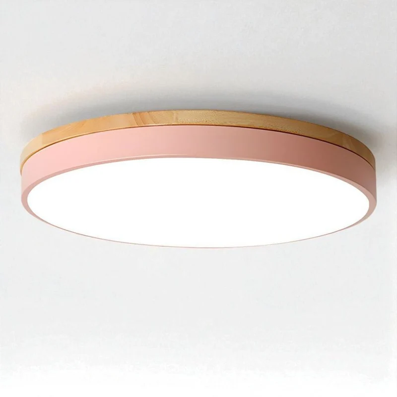 Ronde Houten Plafondlamp met LED Verlichting 30-50cm Dimbaar Warm Wit Licht voor Woonkamer Slaapkamer Eetkamer | Sansoti