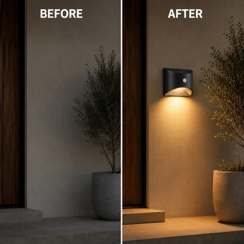 Zonne-energie Buitenlamp met Bewegingssensor IP65 Waterdicht LED Verlichting voor Tuin Muur Pad Oprit | Sansoti