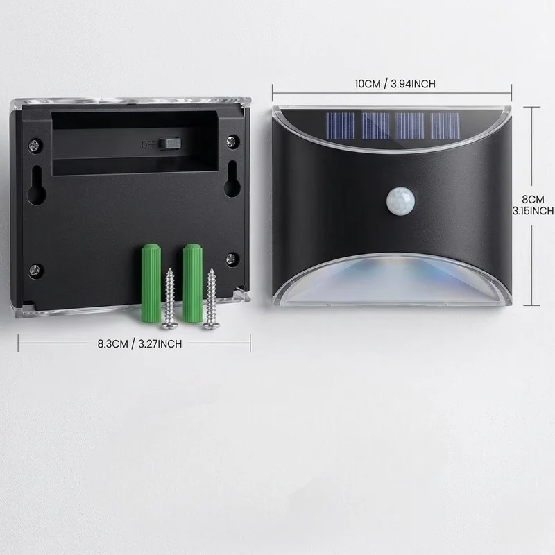Zonne-energie Buitenlamp met Bewegingssensor IP65 Waterdicht LED Verlichting voor Tuin Muur Pad Oprit | Sansoti