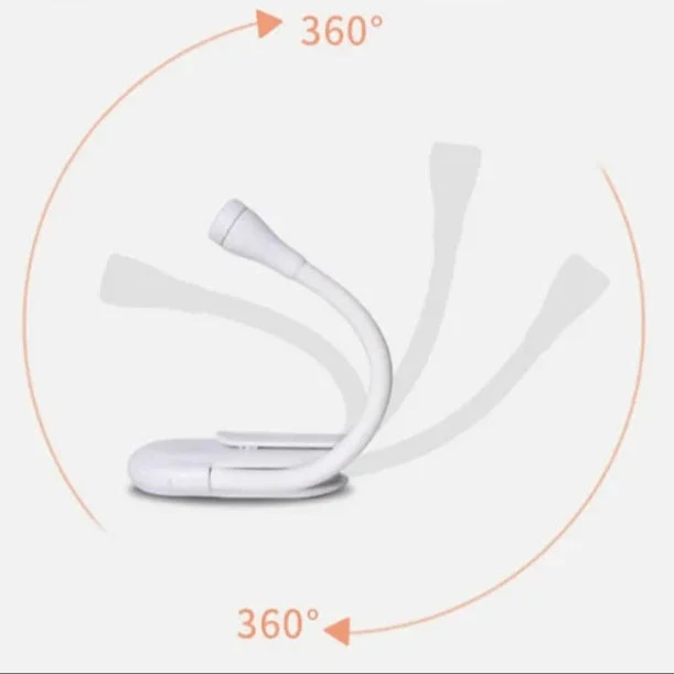 Leeslamp op Clip met Flexibele Arm en LED Verlichting voor Naast het Bed Bureau Draadloos Dimbaar Nachtlampje | Sansoti