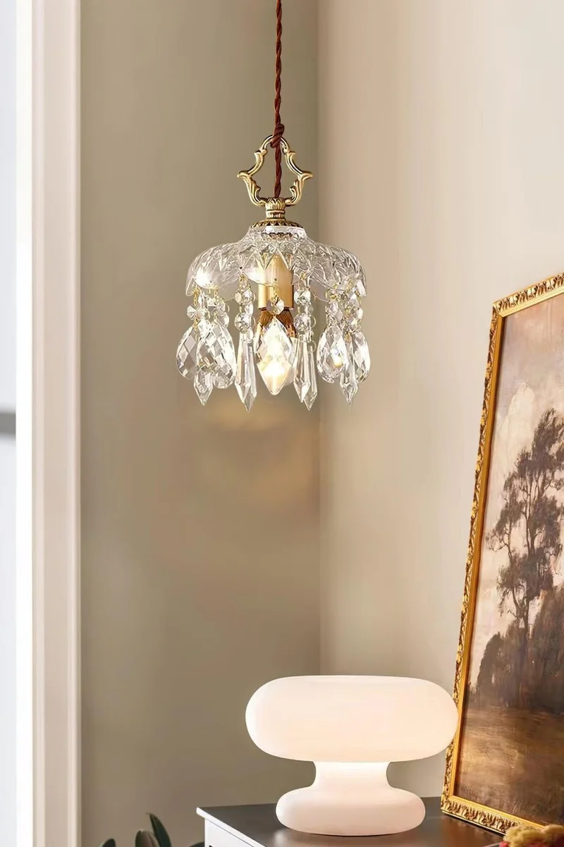 Hanglamp Glas met Koperen Fitting E14 Klassiek Design Eetkamer Keuken Hal Woonkamer Kroonluchter Lamp | Sansoti