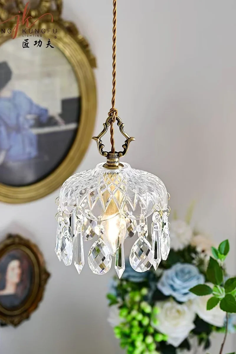 Hanglamp Glas met Koperen Fitting E14 Klassiek Design Eetkamer Keuken Hal Woonkamer Kroonluchter Lamp | Sansoti