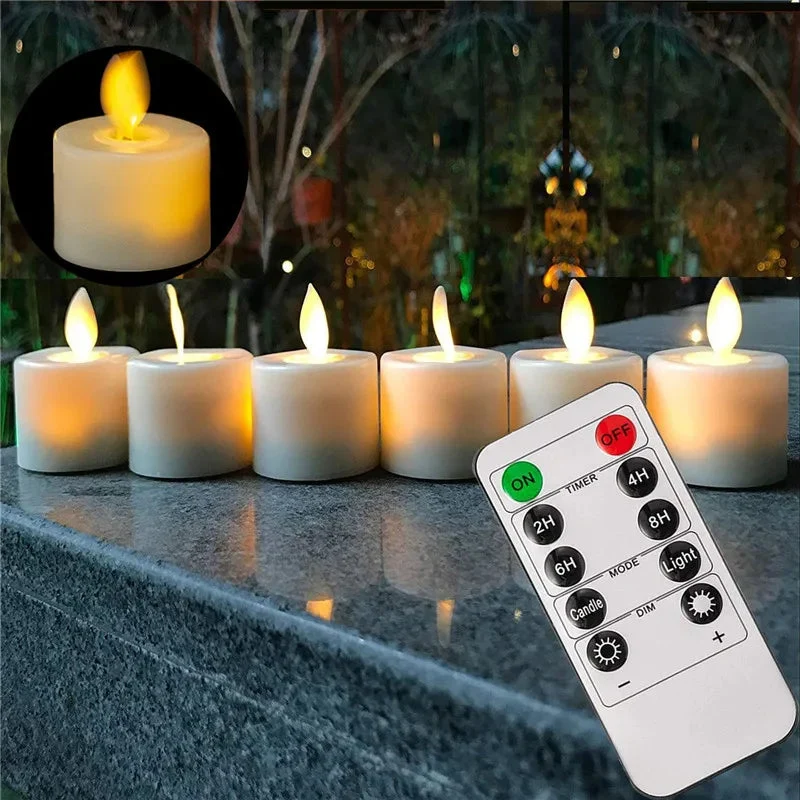 LED Theelichtjes met Afstandsbediening Timer en Realistische Flikkering Vlamloze Sfeerverlichting Warm Licht | Sansoti