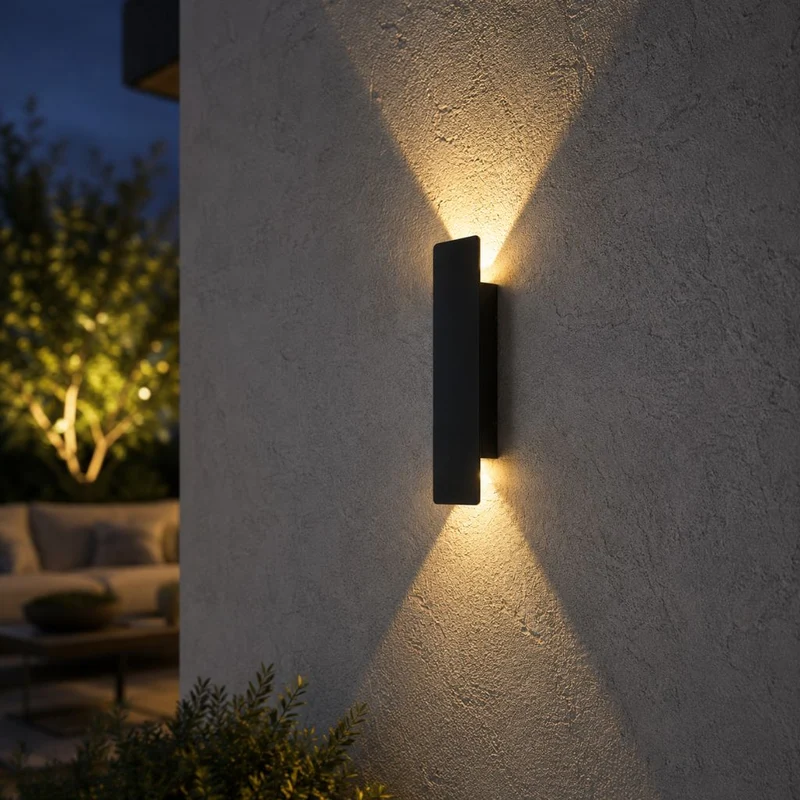 Zwarte Buitenlamp LED Wandverlichting Weerbestendig Aluminium 6W 18W 24W IP65 Tuin Terras Balkon Veranda | Sansoti