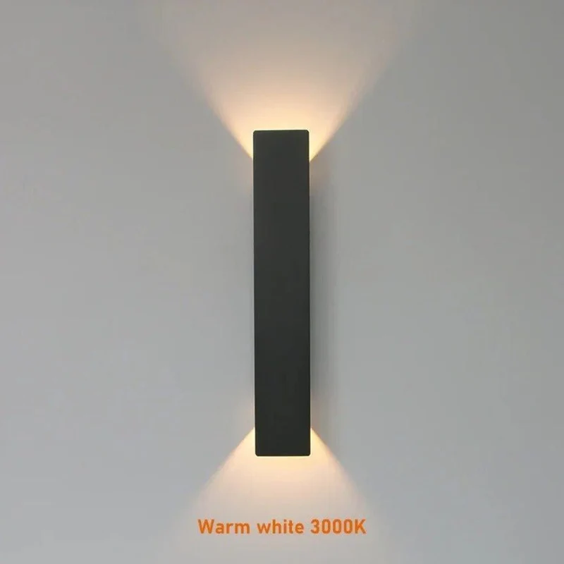 Zwarte Buitenlamp LED Wandverlichting Weerbestendig Aluminium 6W 18W 24W IP65 Tuin Terras Balkon Veranda | Sansoti