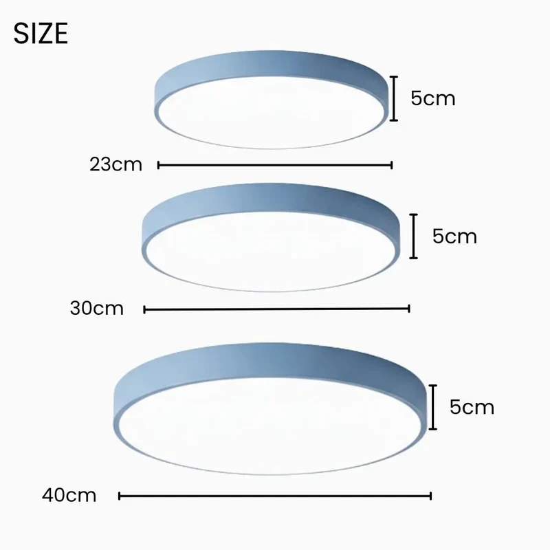 Plafondlamp Rond Ultra-Slim 5cm LED Kleurrijk Modern Plafondverlichting Woonkamer Slaapkamer Kinderkamer | Sansoti