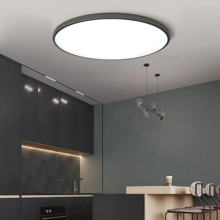 Ultradunne ronde plafondlamp LED dimbaar ⌀30/37/45cm zwart wit zilver goud modern strak design woonkamer | Sansoti