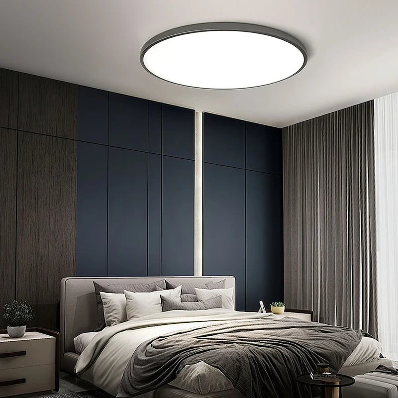 Ultradunne ronde plafondlamp LED dimbaar ⌀30/37/45cm zwart wit zilver goud modern strak design woonkamer | Sansoti