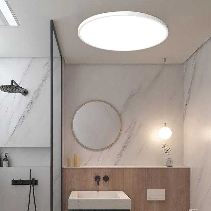 Ultradunne ronde plafondlamp LED dimbaar ⌀30/37/45cm zwart wit zilver goud modern strak design woonkamer | Sansoti