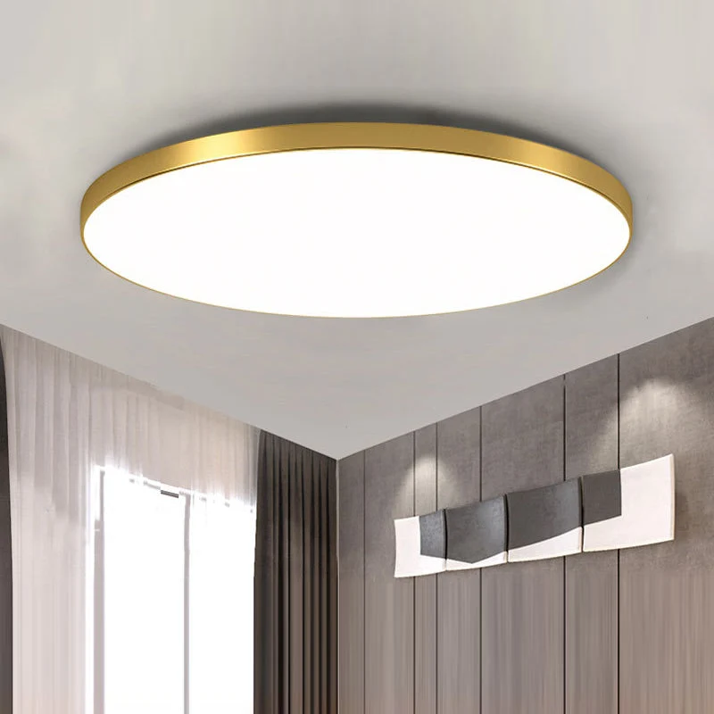 Ultradunne ronde plafondlamp LED dimbaar ⌀30/37/45cm zwart wit zilver goud modern strak design woonkamer | Sansoti