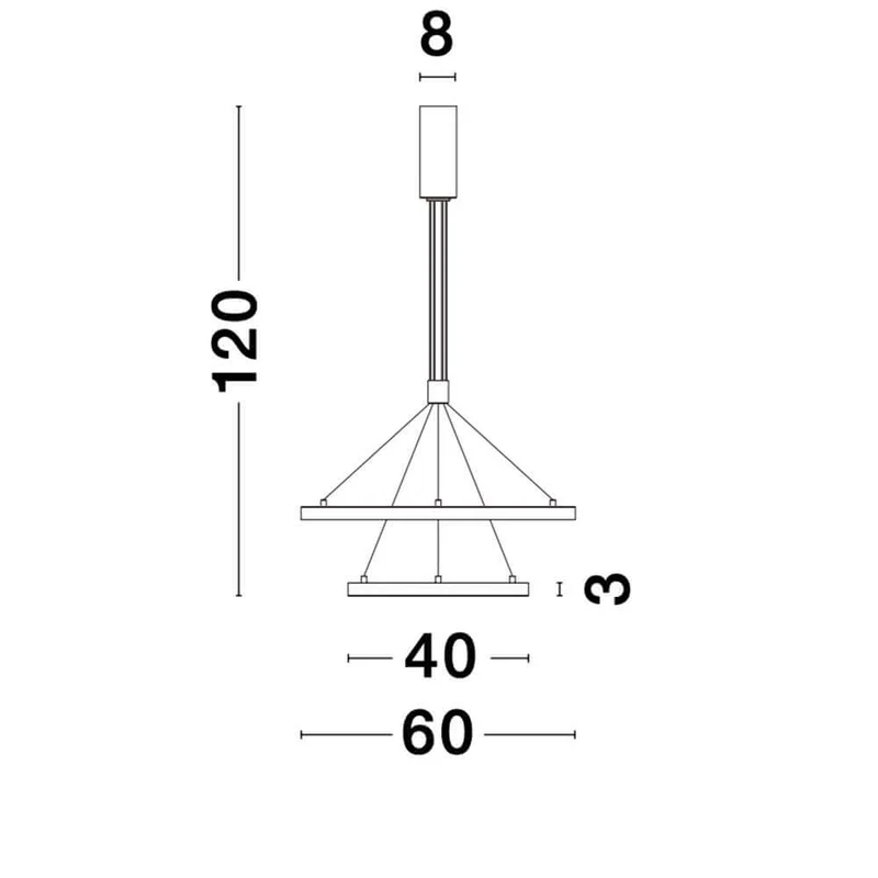 Empatia LED Hängeleuchte Ø 60cm 2 Ringe
