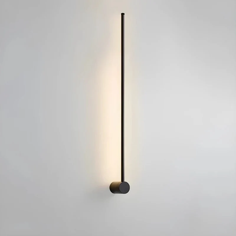 Minimalistische LED Wandlamp Aluminium 60-80cm Zwart Goud Woonkamer Slaapkamer Hal Modern Strak Design | Sansoti