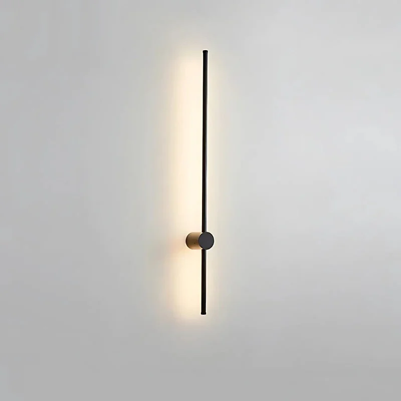 Minimalistische LED Wandlamp Aluminium 60-80cm Zwart Goud Woonkamer Slaapkamer Hal Modern Strak Design | Sansoti