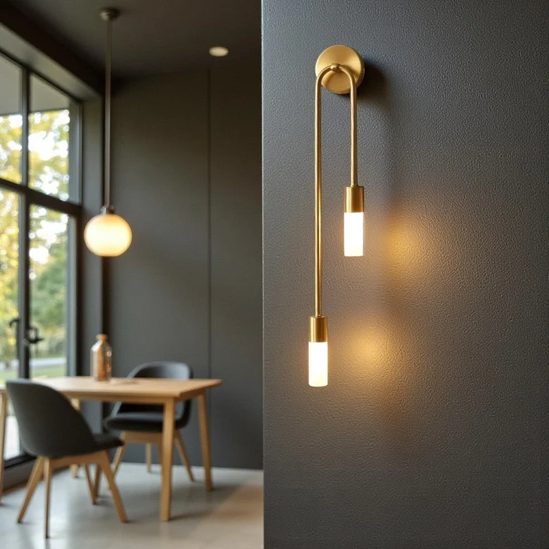 Wandlamp Goud met Dubbele Matte Glazen Cilinders 55cm Warm Wit Licht Verticaal Modern Design Woonkamer | Sansoti