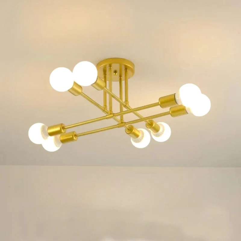 Plafondlamp Starburst IJzeren Armen E27 Nordic Mid-Century Design Moderne Verlichting voor Woonkamer Eetkamer | Sansoti