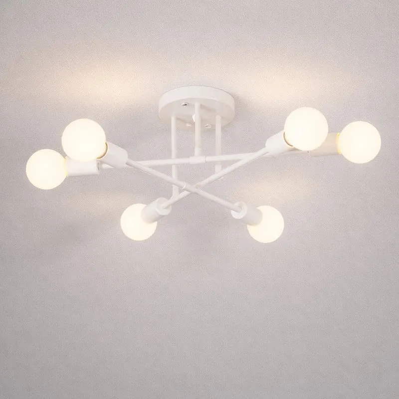 Plafondlamp Starburst IJzeren Armen E27 Nordic Mid-Century Design Moderne Verlichting voor Woonkamer Eetkamer | Sansoti