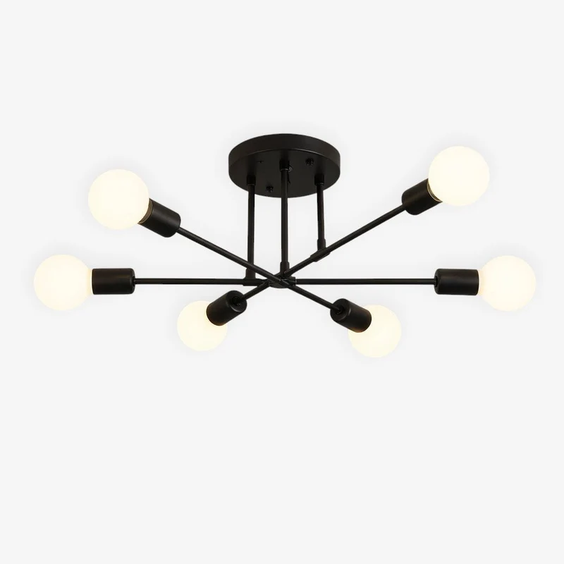 Plafondlamp Starburst IJzeren Armen E27 Nordic Mid-Century Design Moderne Verlichting voor Woonkamer Eetkamer | Sansoti