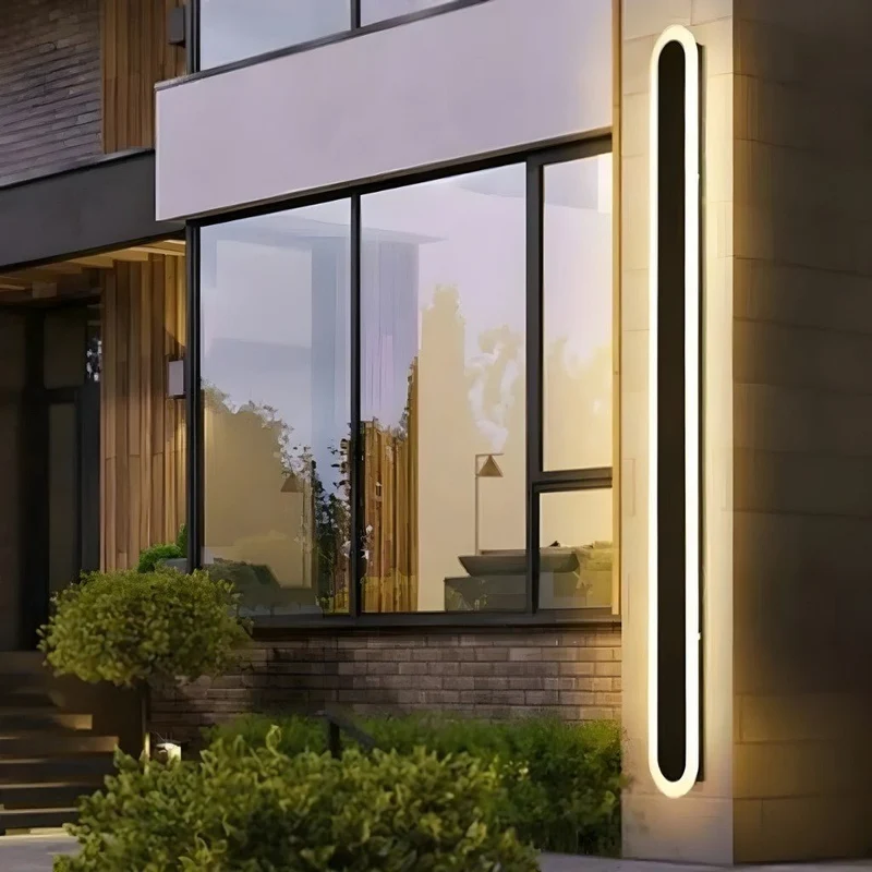 Aluminium Buitenwandlamp Afgeronde Randen IP65 LED Verlichting Gevel Entree Tuin Balkon Zwart Wit Goud | Sansoti