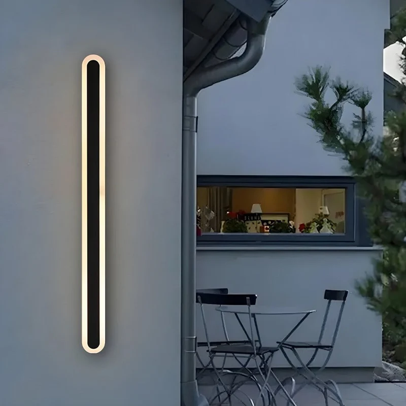 Aluminium Buitenwandlamp Afgeronde Randen IP65 LED Verlichting Gevel Entree Tuin Balkon Zwart Wit Goud | Sansoti
