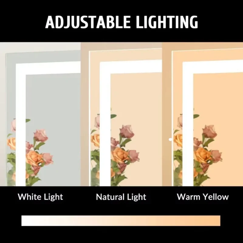 Verlichte Make-up Spiegel 15x Vergroting LED Touch Dimbaar 360° Draaibaar Cosmetica Tafelspiegel Badkamer | Sansoti