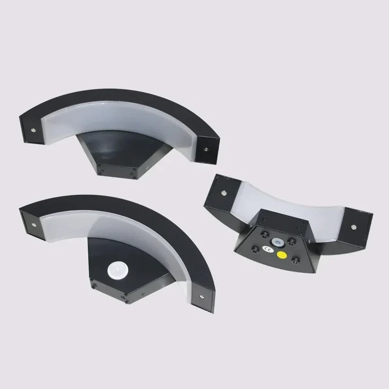 Gebogen LED Wandlamp met Bewegingssensor Buitenverlichting Aluminium Waterdicht IP65 Tuinverlichting 18W-30W | Sansoti