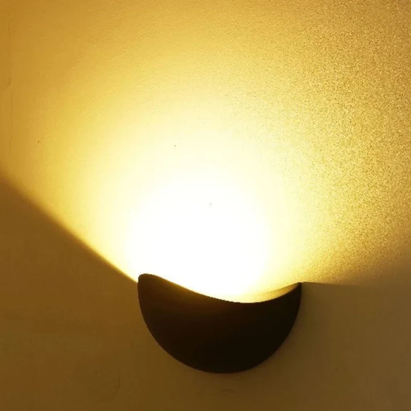 Halfronde LED Wandlamp Aluminium 20cm Warm Neutraal Wit Licht Slaapkamer Woonkamer Gang Waterdicht IP65 | Sansoti
