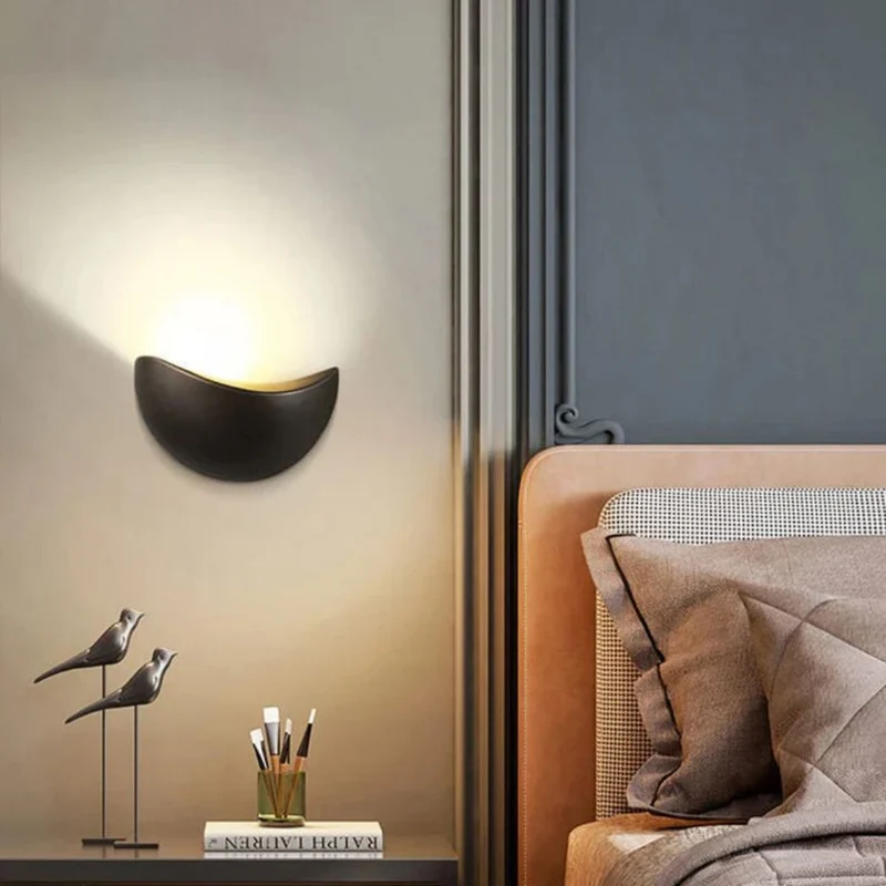 Halfronde LED Wandlamp Aluminium 20cm Warm Neutraal Wit Licht Slaapkamer Woonkamer Gang Waterdicht IP65 | Sansoti
