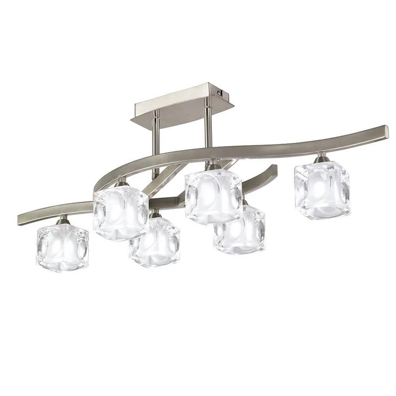 6-flammige Deckenlampe Cuadrax Cristal