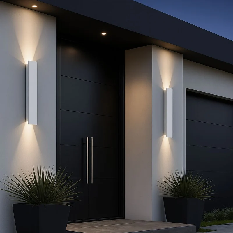 Weerbestendige Aluminium Wandlamp LED voor Buiten Wit 20.5-61cm IP65 Waterdicht Tuinverlichting Buitenlamp | Sansoti