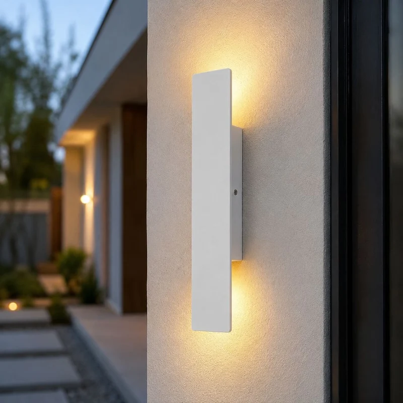 Weerbestendige Aluminium Wandlamp LED voor Buiten Wit 20.5-61cm IP65 Waterdicht Tuinverlichting Buitenlamp | Sansoti