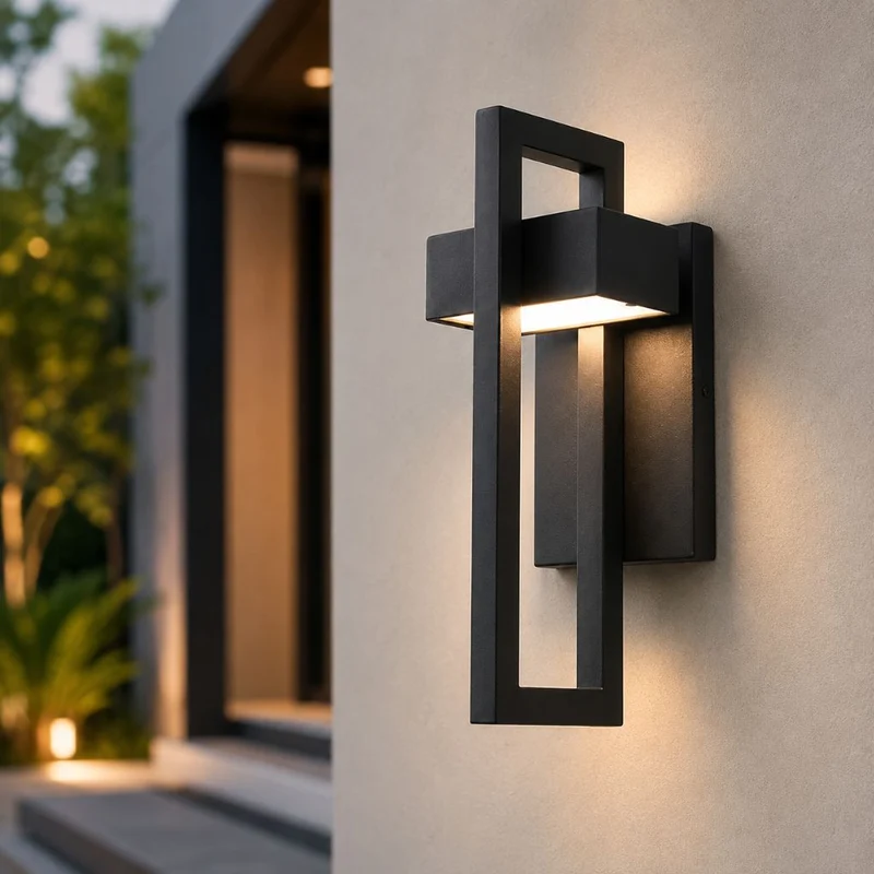 Buitenwandlamp Zwart Up Down Verlichting IP65 Waterdicht Tuin Terras Balkon Staal Glas E27 2 Maten Buiten | Sansoti