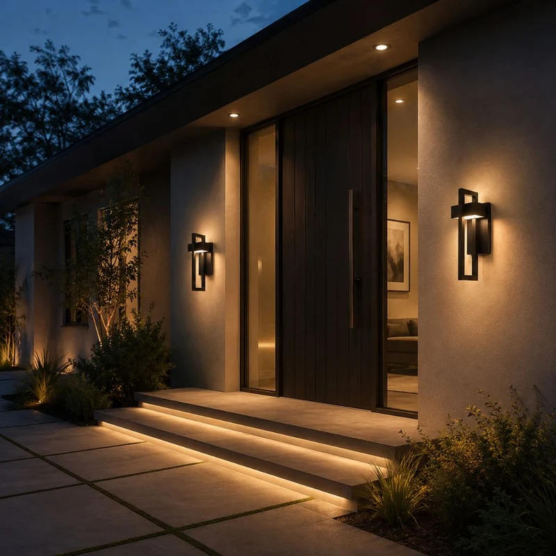 Buitenwandlamp Zwart Up Down Verlichting IP65 Waterdicht Tuin Terras Balkon Staal Glas E27 2 Maten Buiten | Sansoti