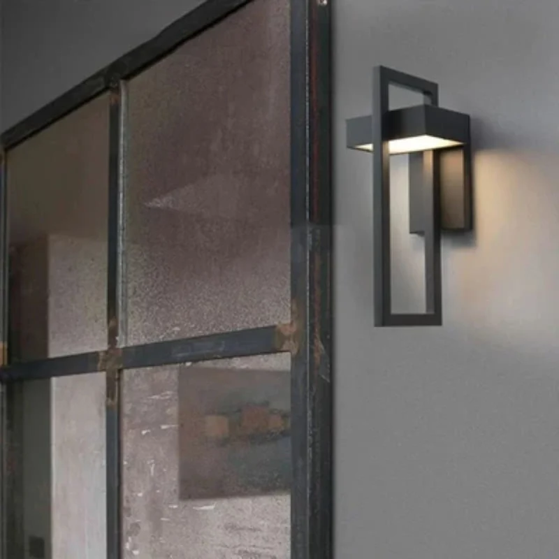 Buitenwandlamp Zwart Up Down Verlichting IP65 Waterdicht Tuin Terras Balkon Staal Glas E27 2 Maten Buiten | Sansoti