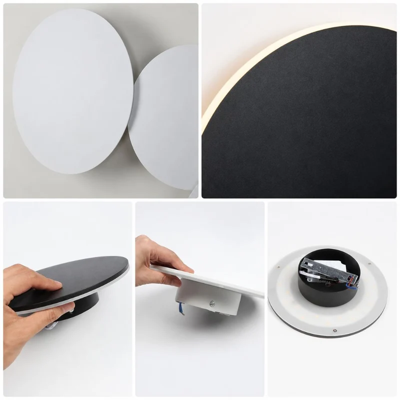 Ronde LED Wandlamp met Achtergrondverlichting Aluminium Acrylic Design Gang Slaapkamer Woonkamer Verlichting | Sansoti