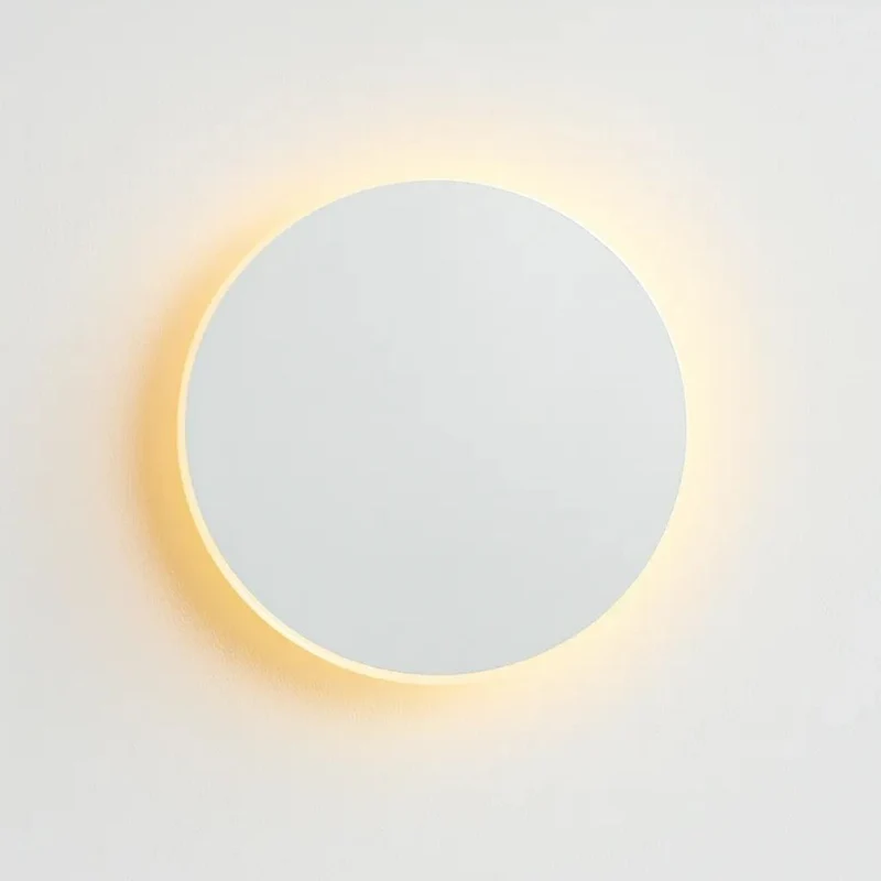 Ronde LED Wandlamp met Achtergrondverlichting Aluminium Acrylic Design Gang Slaapkamer Woonkamer Verlichting | Sansoti